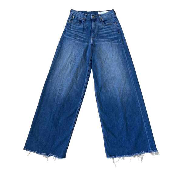 Rag & Bone Sofie High Rise Ankle Ultra Wide Leg Jeans 27 Kayden Retro Preppy - Picture 3 of 14